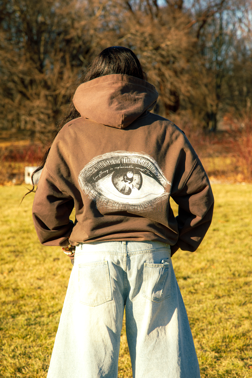 Brown Minimalist Zip-Up