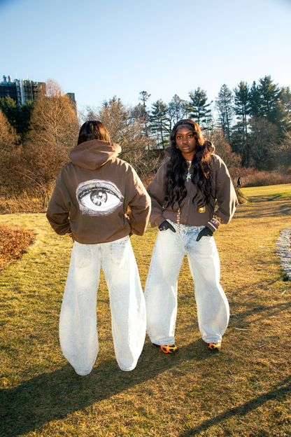 Brown Minimalist Zip-Up